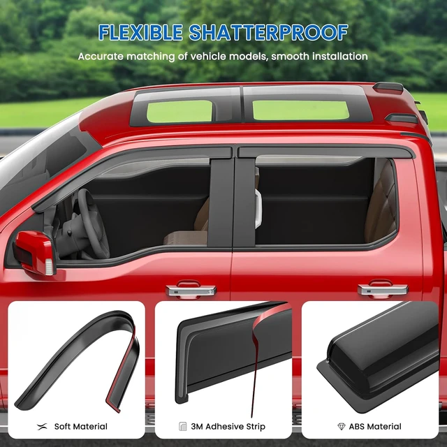 Alt view image 5 of 7 - Window Visors Rain Guards Compatible with 2003-2009 4Runner