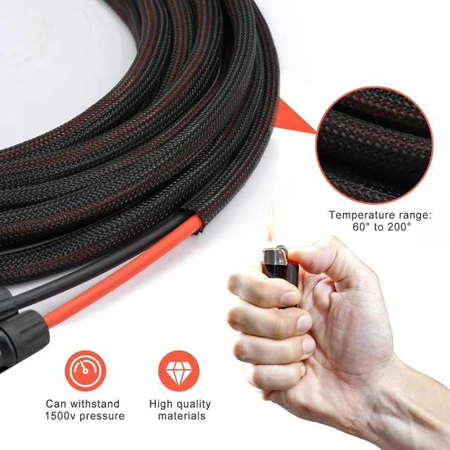 Alt view image 2 of 7 - Twin Wire 20FT Solar Extension Cable - 10AWG (6mm²) Solar Panel Connector, with 4 Pairs-IP67-Male/Female Solar connectors for Outdoor Automotive RV Boat Marine Solar Panel- Black & Red