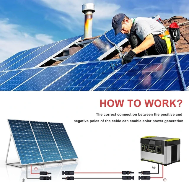 Alt view image 6 of 7 - Twin Wire 20FT Solar Extension Cable - 10AWG (6mm²) Solar Panel Connector, with 4 Pairs-IP67-Male/Female Solar connectors for Outdoor Automotive RV Boat Marine Solar Panel- Black & Red