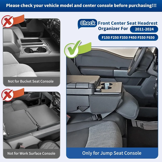 Alt view image 2 of 7 - Upgraded Headrest Organizer&Tray for Ford F-Super Duty(Jump Seat Only)