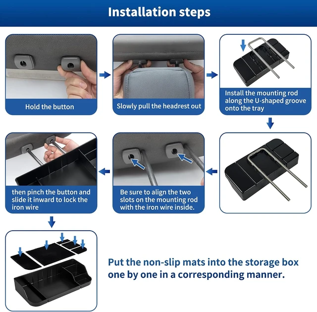 Alt view image 5 of 7 - Upgraded Headrest Organizer&Tray for Ford F-Super Duty(Jump Seat Only)