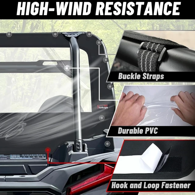 Alt view image 3 of 7 - 2014-2023 RZR XP UTV Rear Soft Window Dust Water Resistant