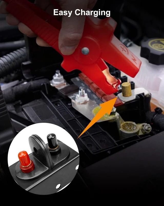 Alt view image 5 of 7 - Battery Jump Post Kit with Cable & Mounting Bracket for Car Truck RV