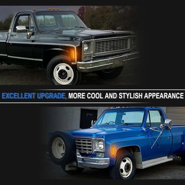 Alt view image 5 of 7 - Front LED Side Marker Light for 1973-1980 C/K Seires Suburban C10 C20 Truck