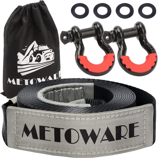 Main image of Recovery Tow Strap Kit 3" x 20ft 35000 lbs Break Strength (Gray)
