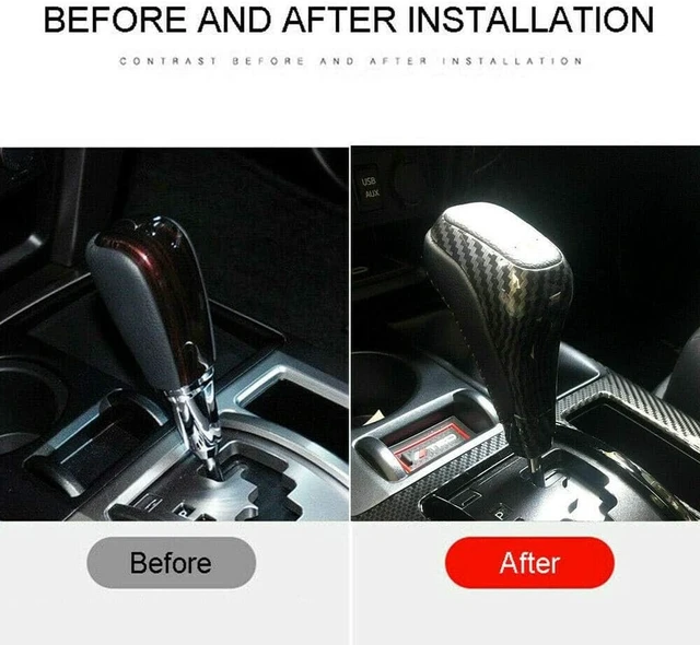 Alt view image 3 of 7 - for Toyota 4Runner TRD 2010-2024/ Tundra TRD Pro 2007-2021 Accessories Car Interior Gear Shift Knob Replacement Matte Black 1pc (Carbon Fiber Grain)