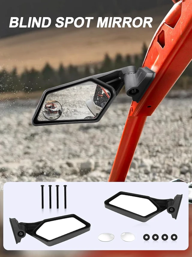 Alt view image 6 of 7 - X3 Side Mirrors, Adjustable Folding Maverick X3 Side Mirrors
