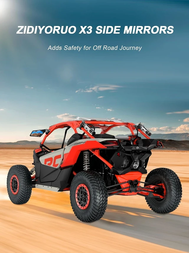 Alt view image 7 of 7 - X3 Side Mirrors, Adjustable Folding Maverick X3 Side Mirrors