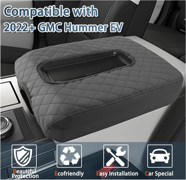 Alt view image 2 of 7 - Hummer EV Armrest Cover,for Hummer EV Accessories Center Console Cover Soft Comfy Thicken Armrest Lid Cover Compatible with 2022 2023 2024 2025 2026 Hummer EV Pickup/SUV