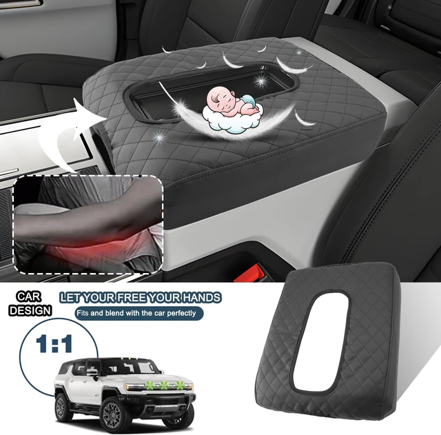 Alt view image 5 of 7 - Hummer EV Armrest Cover,for Hummer EV Accessories Center Console Cover Soft Comfy Thicken Armrest Lid Cover Compatible with 2022 2023 2024 2025 2026 Hummer EV Pickup/SUV