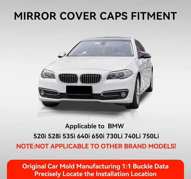 Alt view image 2 of 7 - Mirror Cover Caps Fit for F10 2014-2018 LCI Carbon Fiber Look
