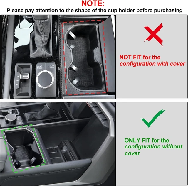 Alt view image 3 of 6 - Cup Holder Door Pocket Inserts for Toyota Tundra 2022-2026 2027 Accessories