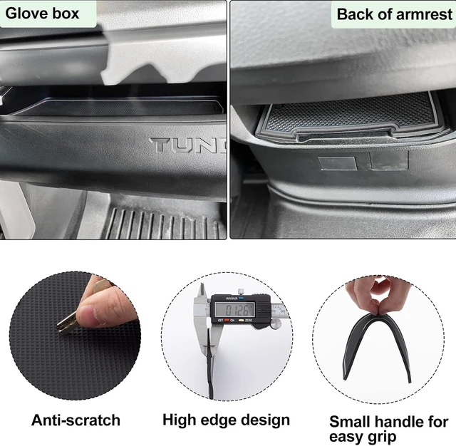 Alt view image 5 of 6 - Cup Holder Door Pocket Inserts for Toyota Tundra 2022-2026 2027 Accessories