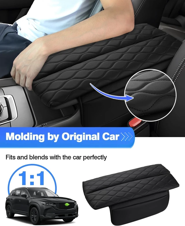 Alt view image 3 of 7 - Center Console Cover for 2023-2025 2026 Mazda CX-50 CX50/2026 CX-5 CX5 Accessories Armrest Cover with Pockets Leather Armrest Cushion Anti-Scratch Protector
