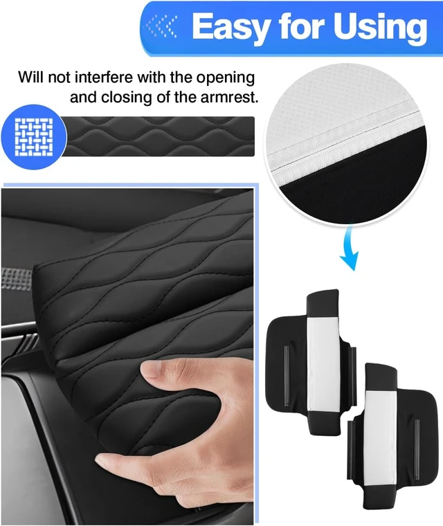 Alt view image 5 of 7 - Center Console Cover for 2023-2025 2026 Mazda CX-50 CX50/2026 CX-5 CX5 Accessories Armrest Cover with Pockets Leather Armrest Cushion Anti-Scratch Protector
