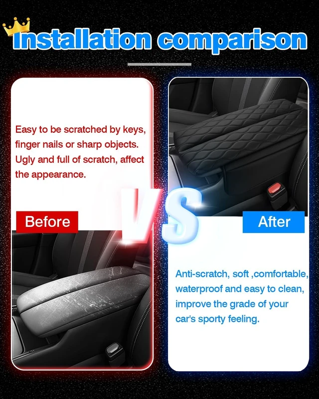 Alt view image 6 of 7 - Center Console Cover for 2023-2025 2026 Mazda CX-50 CX50/2026 CX-5 CX5 Accessories Armrest Cover with Pockets Leather Armrest Cushion Anti-Scratch Protector