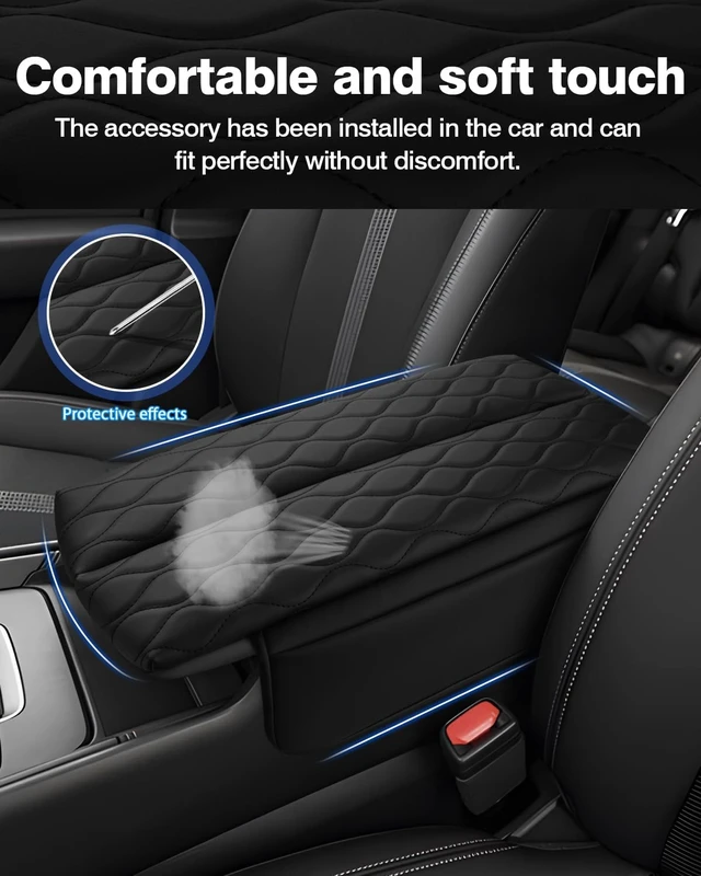 Alt view image 7 of 7 - Center Console Cover for 2023-2025 2026 Mazda CX-50 CX50/2026 CX-5 CX5 Accessories Armrest Cover with Pockets Leather Armrest Cushion Anti-Scratch Protector