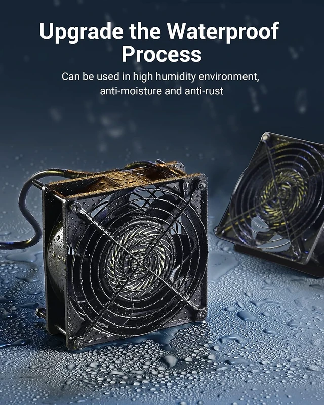 Alt view image 4 of 7 - 2 Pack 120V AC Fan Waterproof Exhaust Fan 120mm 18W 2850RPM 90CFM