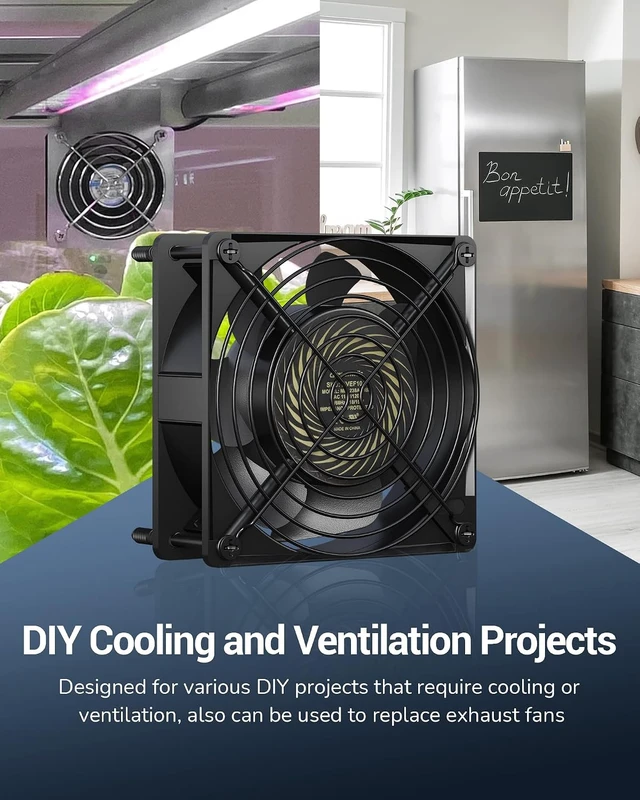 Alt view image 7 of 7 - 2 Pack 120V AC Fan Waterproof Exhaust Fan 120mm 18W 2850RPM 90CFM