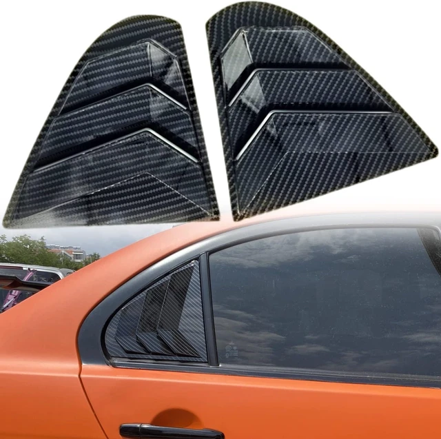 Alt view image 2 of 7 - for Mitsubishi Lancer 2008-2017 Carbon Fiber Black Rear Window Shutter Cover Trim 2pcs Car Accessories