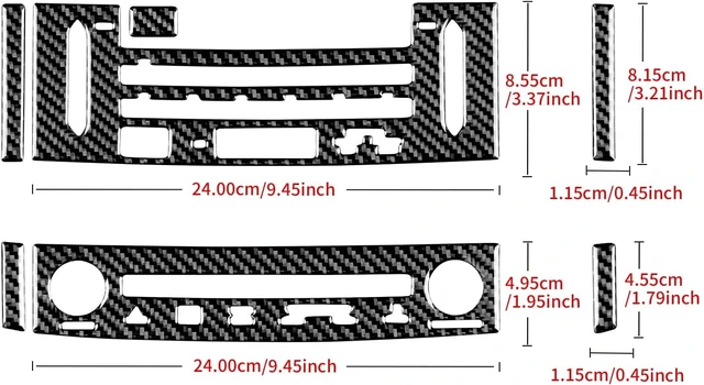 Alt view image 2 of 7 - for Lexus RC Center Console CD AC Button Frame Carbon Fiber Center Control Panel Interior Decoration Accessories for Lexus RC300 RC350 RC200T 2015-2018, Type A, Black