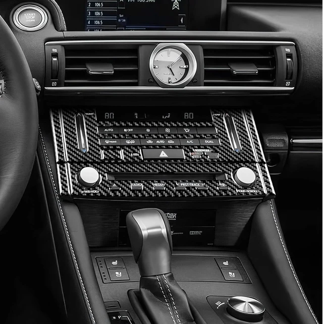 Alt view image 5 of 7 - for Lexus RC Center Console CD AC Button Frame Carbon Fiber Center Control Panel Interior Decoration Accessories for Lexus RC300 RC350 RC200T 2015-2018, Type A, Black