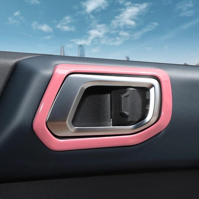 Alt view image 7 of 7 - Inner Door Handle Cover Trim Compatible with 2021-2026 Ford Bronco Interior Accessories, Pink (Not for Bronco Sport)