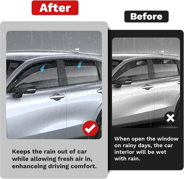 Alt view image 3 of 7 - Window Visors Rain Guards for Honda HR-V 2023-2025 2026 HRV Accessories, Outside-Mount Tape-On Side Window Wind Deflectors Vent Visors Shades Rainproof 4PCS