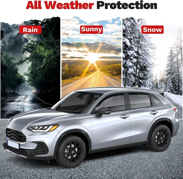 Alt view image 7 of 7 - Window Visors Rain Guards for Honda HR-V 2023-2025 2026 HRV Accessories, Outside-Mount Tape-On Side Window Wind Deflectors Vent Visors Shades Rainproof 4PCS