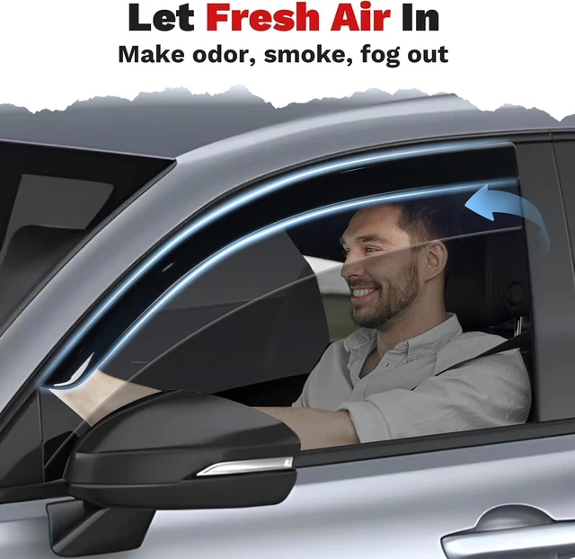 Alt view image 5 of 7 - Window Visors Rain Guards for Honda HR-V 2023-2025 2026 HRV Accessories, Outside-Mount Tape-On Side Window Wind Deflectors Vent Visors Shades Rainproof 4PCS