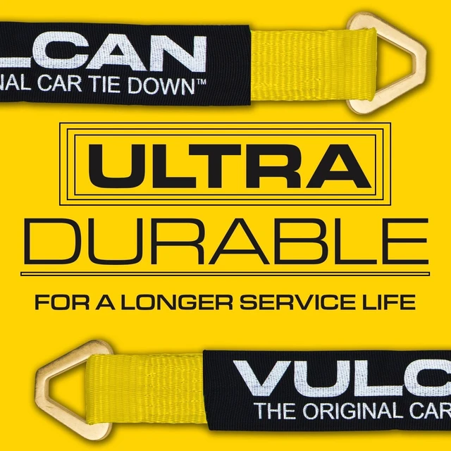 Alt view image 2 of 7 - Tie Down Axle Straps with Wear Pad - 4 Pack - Classic Yellow - 3,300 Pound Safe Working Load