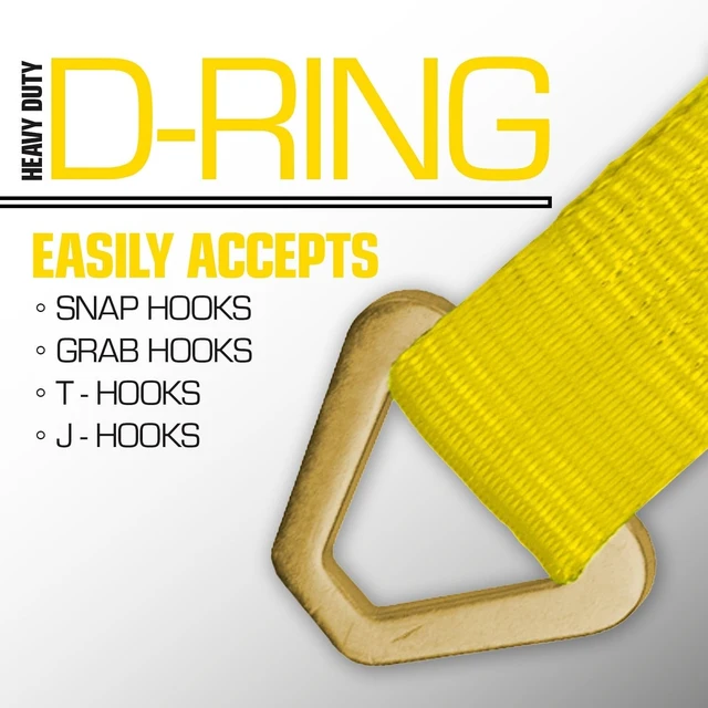 Alt view image 4 of 7 - Tie Down Axle Straps with Wear Pad - 4 Pack - Classic Yellow - 3,300 Pound Safe Working Load