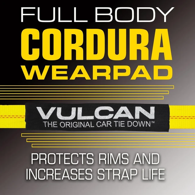 Alt view image 3 of 7 - Tie Down Axle Straps with Wear Pad - 4 Pack - Classic Yellow - 3,300 Pound Safe Working Load