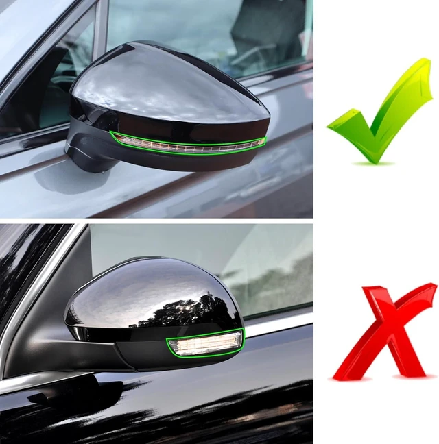 Alt view image 4 of 7 - For Volkswagen Tiguan Mirror Cap 2018-2020,Clip-on,Glossy Black,2PC