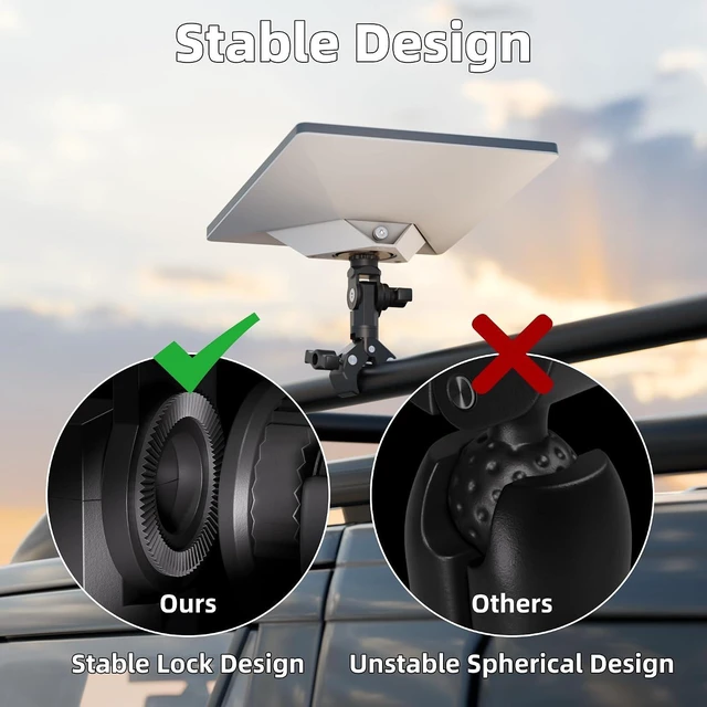 Alt view image 3 of 5 - Starlink Mini Clamp Mount Adjustable Universal Pole Clamp2024/2025/2026 Starlink Mini Mount with Pipe Adapter Compatible for RV, Yacht, Van, Camper, Boat