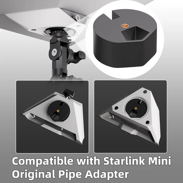 Alt view image 4 of 5 - Starlink Mini Clamp Mount Adjustable Universal Pole Clamp2024/2025/2026 Starlink Mini Mount with Pipe Adapter Compatible for RV, Yacht, Van, Camper, Boat