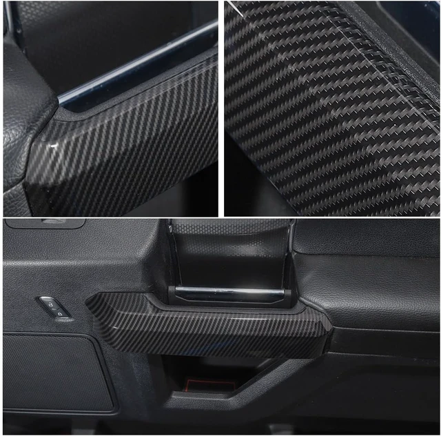 Alt view image 2 of 7 - for F150 Inner Door Handles Covers Interior Decoration Trim Kits for F150 2015-2020 Accessories, Carbon Fiber Grain, 4Pack