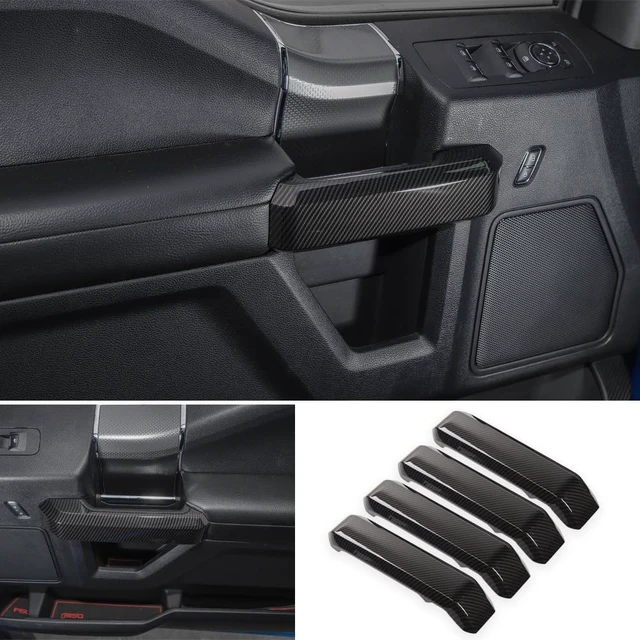 Alt view image 4 of 7 - for F150 Inner Door Handles Covers Interior Decoration Trim Kits for F150 2015-2020 Accessories, Carbon Fiber Grain, 4Pack