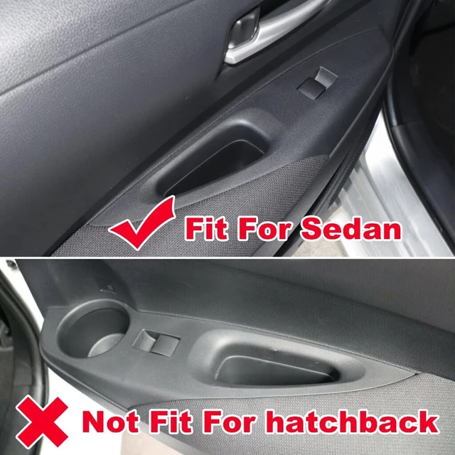 Alt view image 3 of 7 - Fit for Toyota Corolla Sedan 2020 2021 2022 2023 2024 4PCS Carbon Fiber Color Window Switch Decoration Decal Frame Cover Panel Door Handle Armrest North American Version