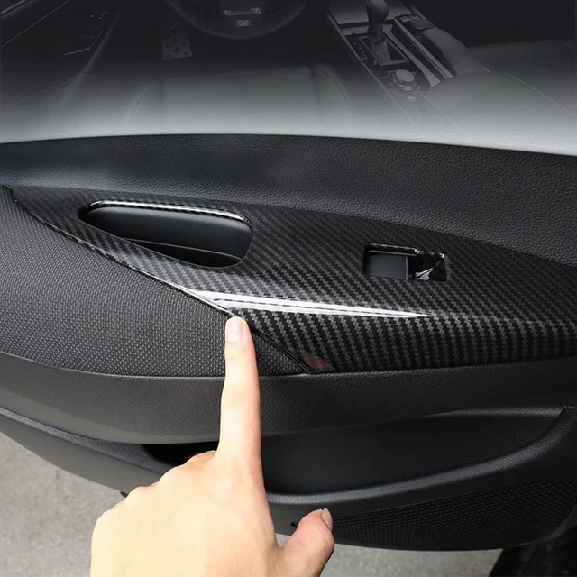 Alt view image 6 of 7 - Fit for Toyota Corolla Sedan 2020 2021 2022 2023 2024 4PCS Carbon Fiber Color Window Switch Decoration Decal Frame Cover Panel Door Handle Armrest North American Version