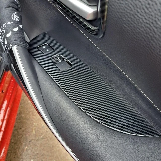 Alt view image 4 of 7 - Fit for Toyota Corolla Sedan 2020 2021 2022 2023 2024 4PCS Carbon Fiber Color Window Switch Decoration Decal Frame Cover Panel Door Handle Armrest North American Version