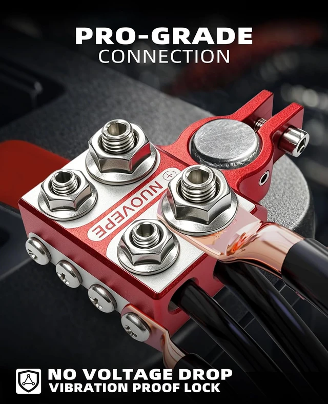 Alt view image 2 of 7 - 12-Way Car Battery Terminal Connectors, 2/0 & 2 AWG, M8/M6/M4 Studs