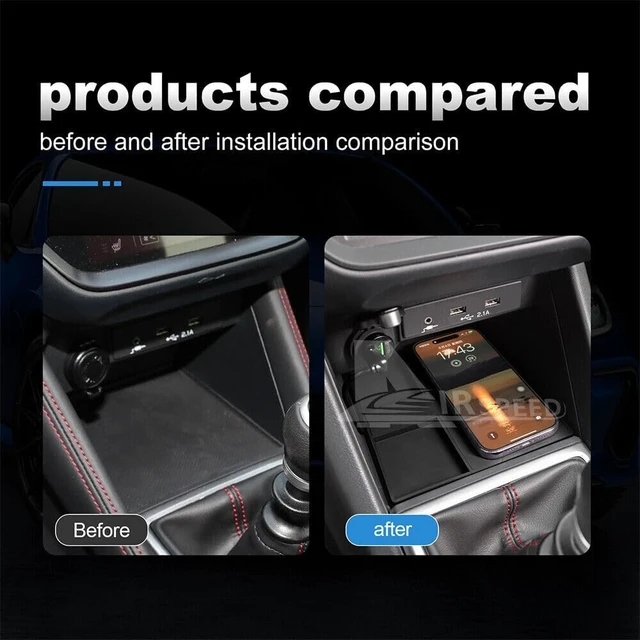 Alt view image 4 of 7 - for 2022-2026 Subaru WRX 15W Fast Wireless Charger, Car Qi Charging Station Pad Mat fits Subaru WRX Accessories