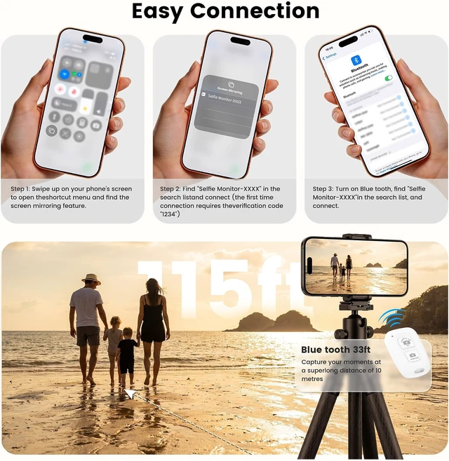 Alt view image 6 of 7 - Magnetic Selfie Monitor Screen for iPhone & Android, 4K Wireless Vlog Screen with Remote, 180° Rotation & Screen Mirroring Content Creator Essentials for TikTok, YouTube Live Streaming (Pink)