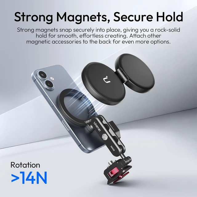Alt view image 6 of 7 - MA56 Aluminum Magnetic Phone Tripod Mount w 1/4" Screw Arca Base
