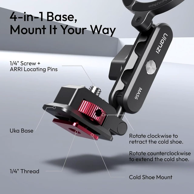 Alt view image 7 of 7 - MA56 Aluminum Magnetic Phone Tripod Mount w 1/4" Screw Arca Base