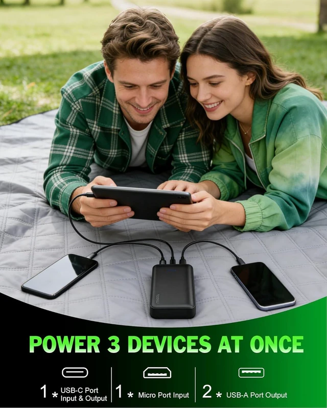 Alt view image 2 of 7 - 2-Pack Portable Charger PD 22.5W Power Bank 20000mAh Battery Pack