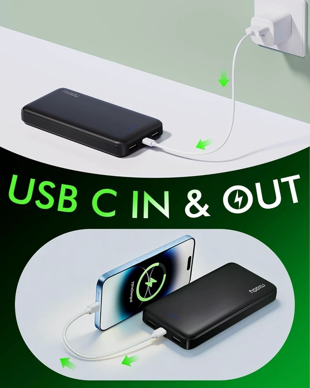 Alt view image 5 of 7 - 2-Pack Portable Charger PD 22.5W Power Bank 20000mAh Battery Pack