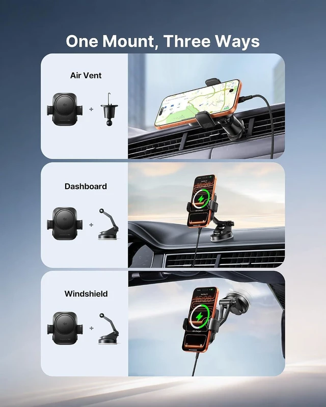 Alt view image 5 of 7 - MagSafe Car Mount Charger, Original Qi2.2 Certified 25W Fast Charging