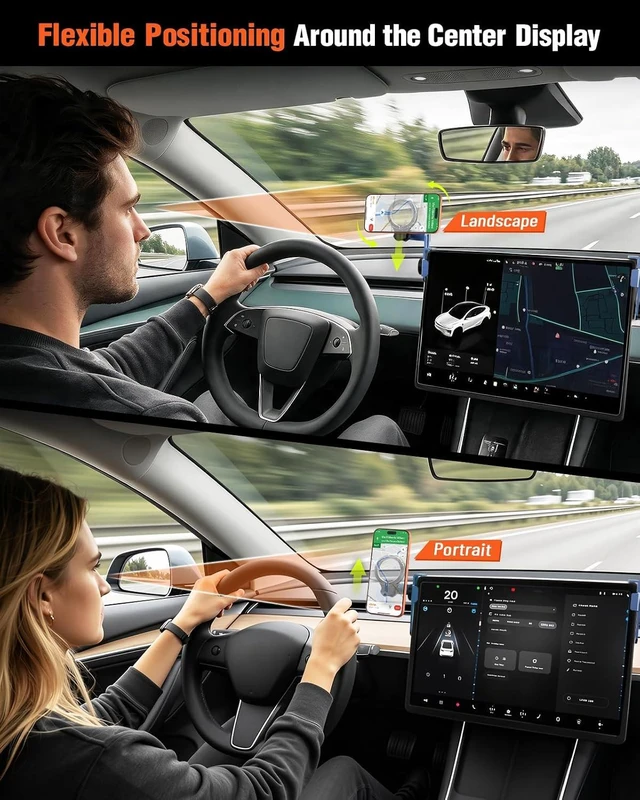 Alt view image 5 of 7 - Magnetic Phone Mount for Tesla Model 3/Y Center Screen, Holder for MagSafe